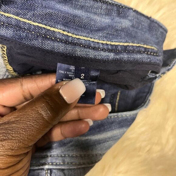 Express distressed studded red thread frayed hem shorts sz 2 - Picture 2 of 8